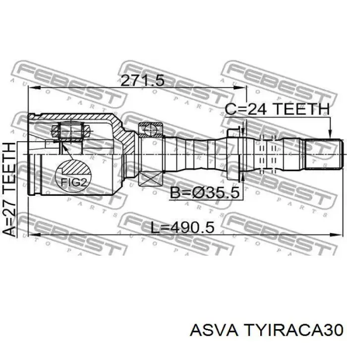 Купить TYIRACA30 Asva Шарнир угловых скоростей передний правый