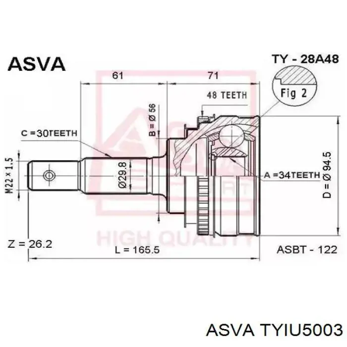 ШРУС внутренний 4340906010 Toyota
