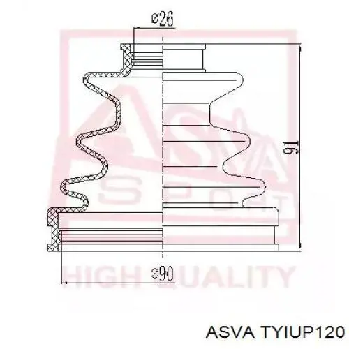 Купить TYIUP120 Asva ШРУС внутренний