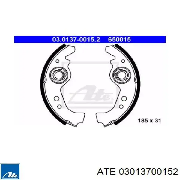 Задние барабанные колодки 03013700152 ATE