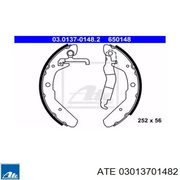 Задние барабанные колодки 03013701482 ATE