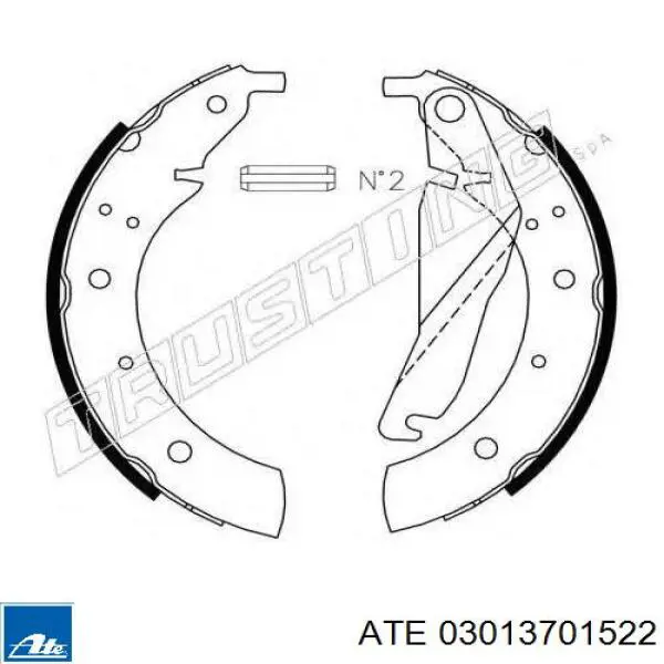 Задние барабанные колодки 03013701522 ATE