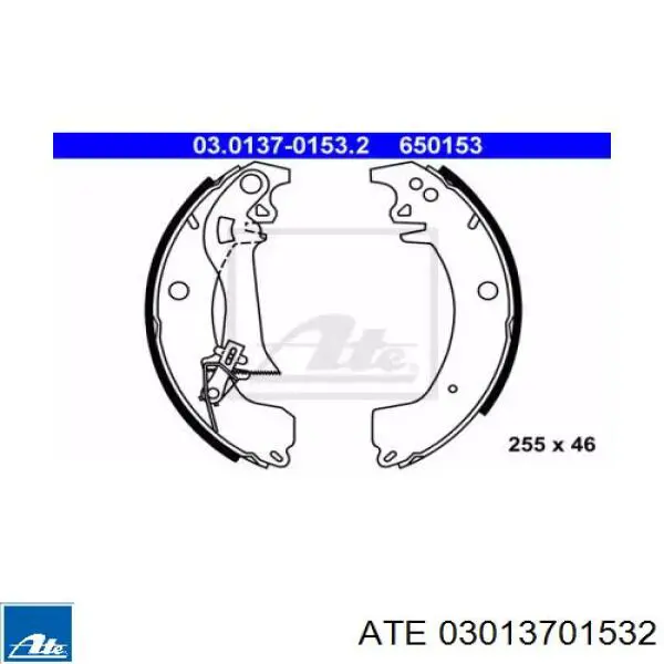 Задние барабанные колодки 03013701532 ATE