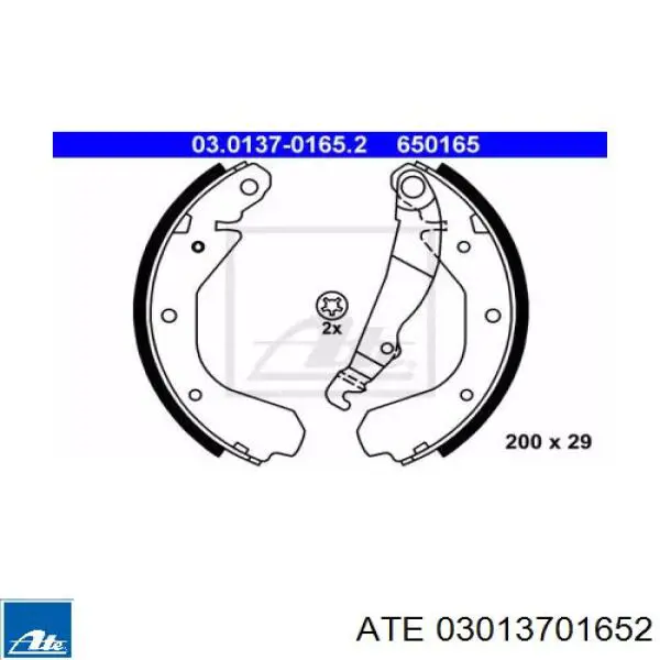 Задние барабанные колодки 03013701652 ATE