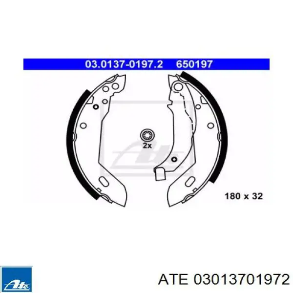 Задние барабанные колодки 03013701972 ATE