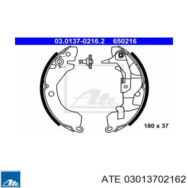 Задние барабанные колодки 03013702162 ATE