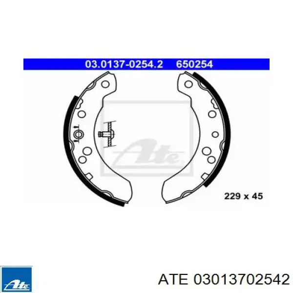 Задние барабанные колодки 03013702542 ATE