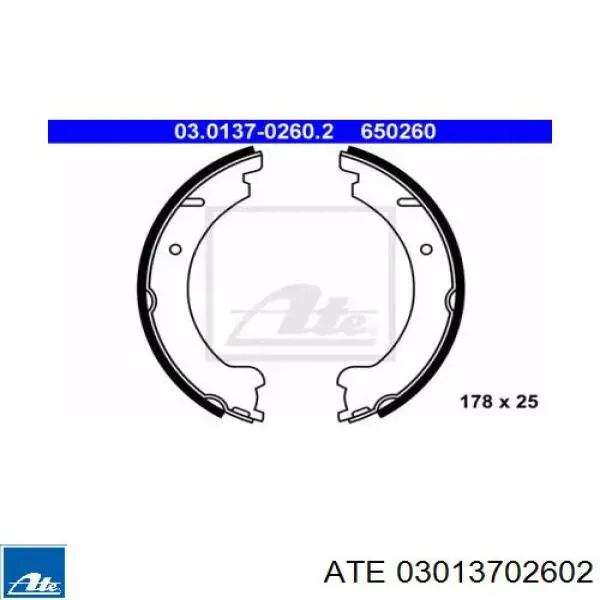 Колодки ручника 03013702602 ATE