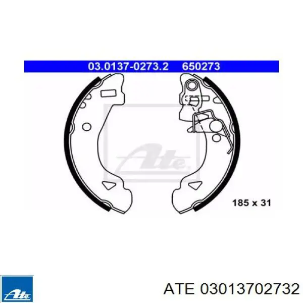 Задние барабанные колодки 03013702732 ATE