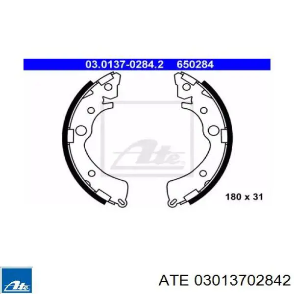 Задние барабанные колодки 03013702842 ATE
