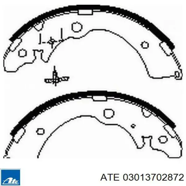 Задние барабанные колодки 03013702872 ATE