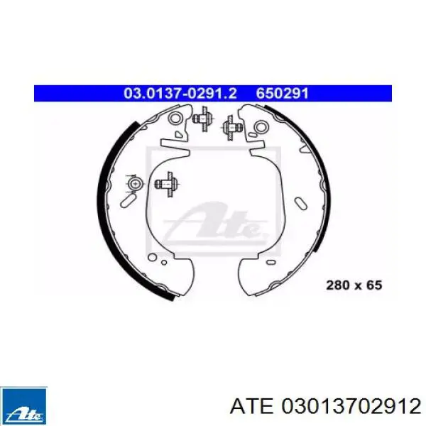 Задние барабанные колодки 03013702912 ATE