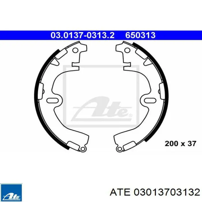 03.0137-0313.2 ATE задние барабанные колодки