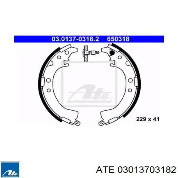 Задние барабанные колодки 03013703182 ATE