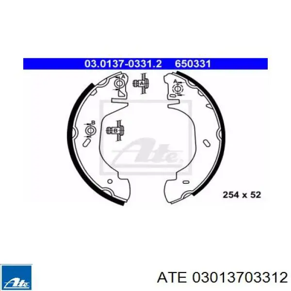 Задние барабанные колодки 03013703312 ATE
