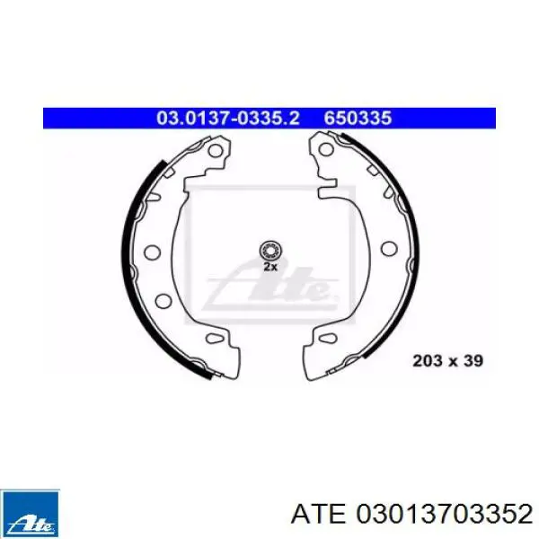 Задние барабанные колодки 03013703352 ATE