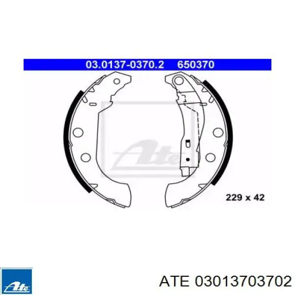 Задние барабанные колодки 03013703702 ATE