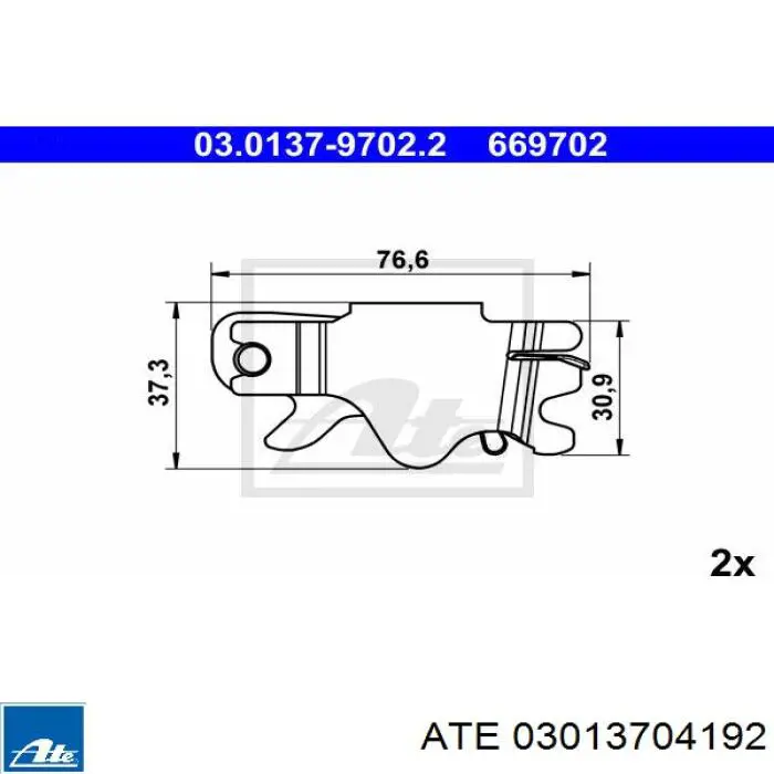 Тормозные колодки стояночного тормоза ATE 03013704192 цена, от 44.00 USD