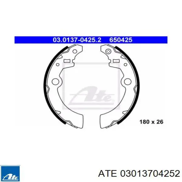 Задние барабанные колодки 03013704252 ATE