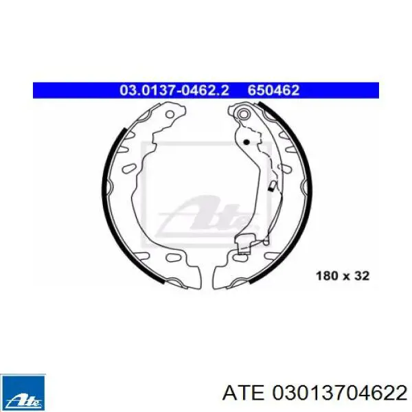 03.0137-0462.2 ATE задние барабанные колодки