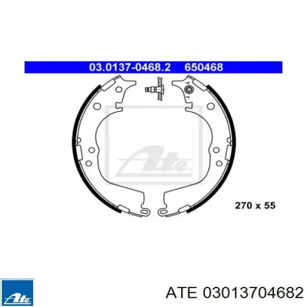 Задние барабанные колодки 03013704682 ATE