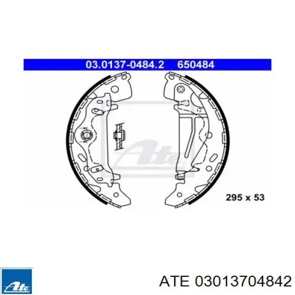 Задние барабанные колодки 03013704842 ATE