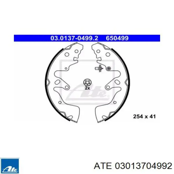 Задние барабанные колодки 03013704992 ATE