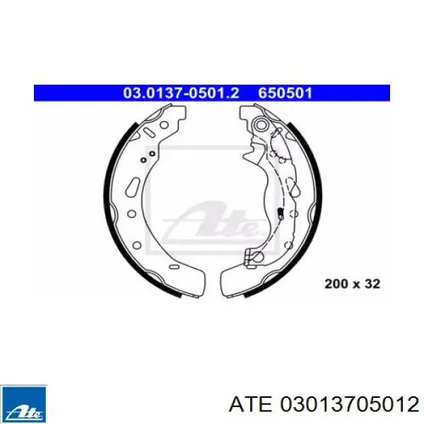 03.0137-0501.2 ATE задние барабанные колодки