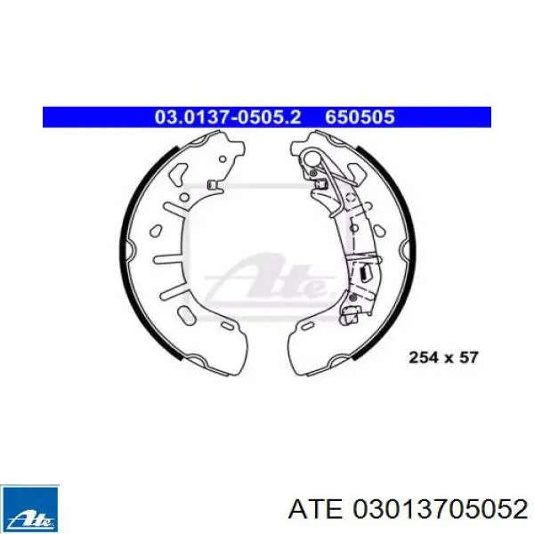 Задние барабанные колодки 03013705052 ATE