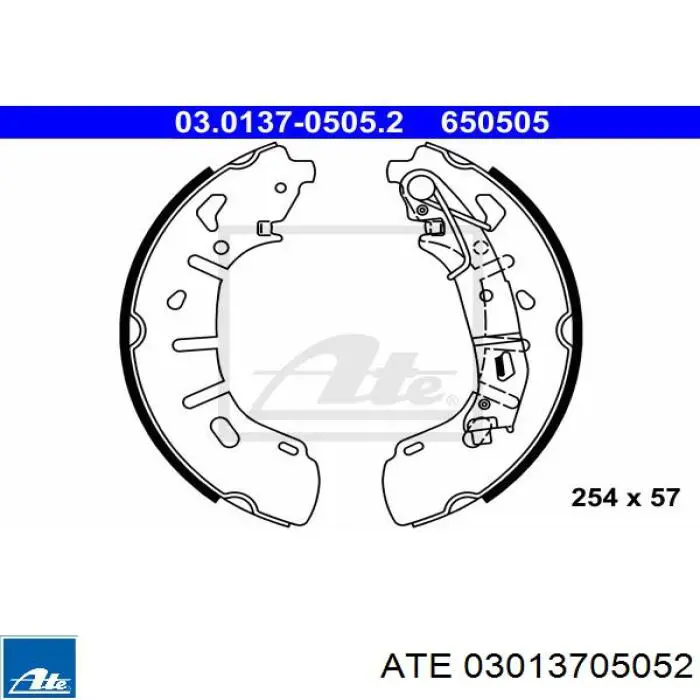 Zapatas de frenos de tambor traseras 03013705052 ATE