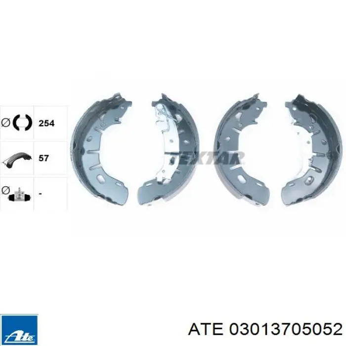 Задние барабанные колодки 03013705052 ATE