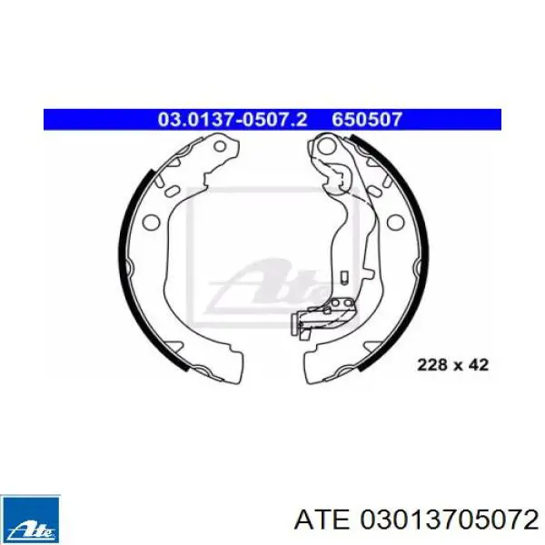 Колодки гальмові задні, барабанні 03013705072 ATE