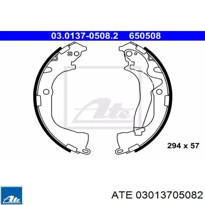 Задние барабанные колодки 03013705082 ATE