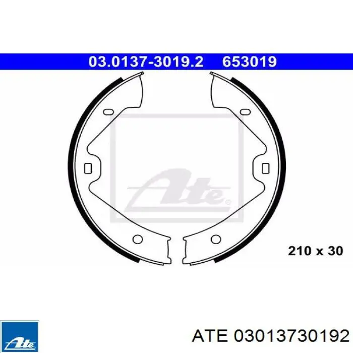 Колодки ручника 03013730192 ATE