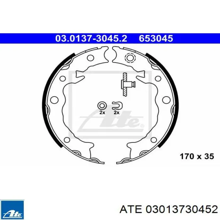 03.0137-3045.2 ATE sapatas do freio de estacionamento