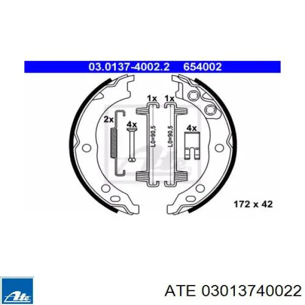 Колодки ручника 03013740022 ATE