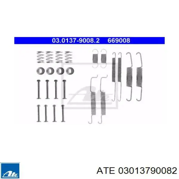 Установочный комплект задних барабанных колодок ATE 03013790082 цена, от 5.51 USD