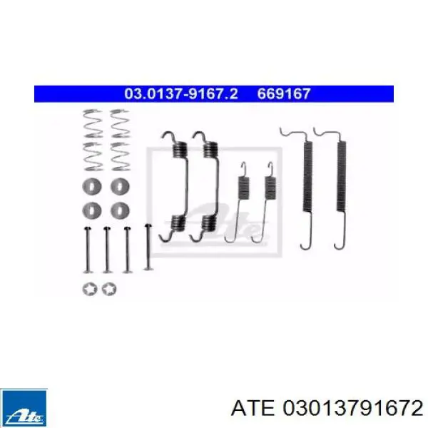 Установочный комплект задних барабанных колодок ATE 03013791672 цена, от 5.87 USD