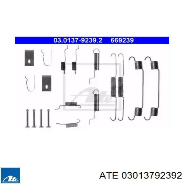 Ремкомплект тормозных колодок 03013792392 ATE