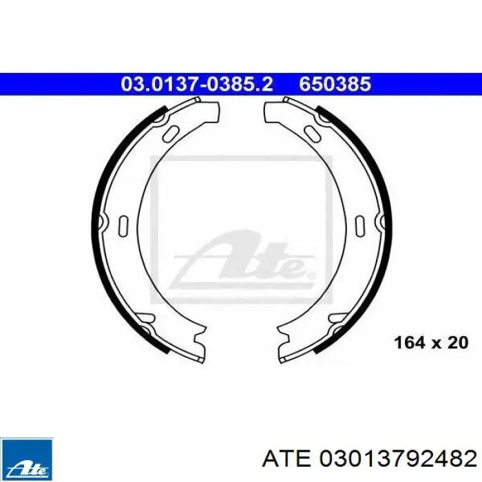Ремкомплект стояночного тормоза ATE 03013792482