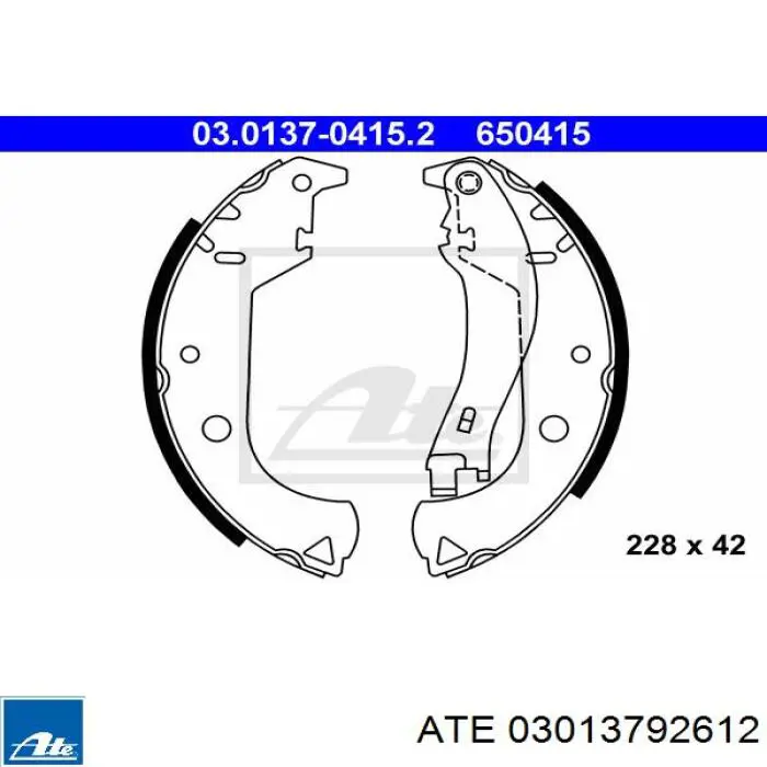 Монтажный комплект задних барабанных колодок 7082146 Fiat/Alfa/Lancia