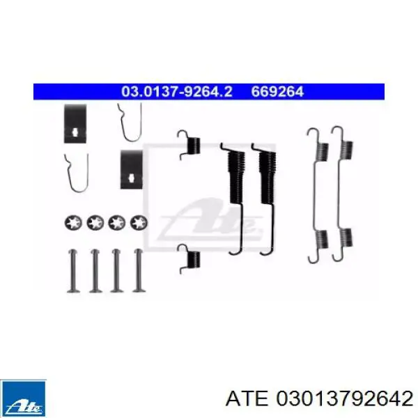 Ремкомплект тормозных колодок 03013792642 ATE