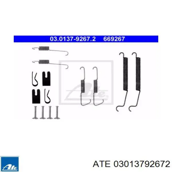 Ремкомплект тормозных колодок 03013792672 ATE