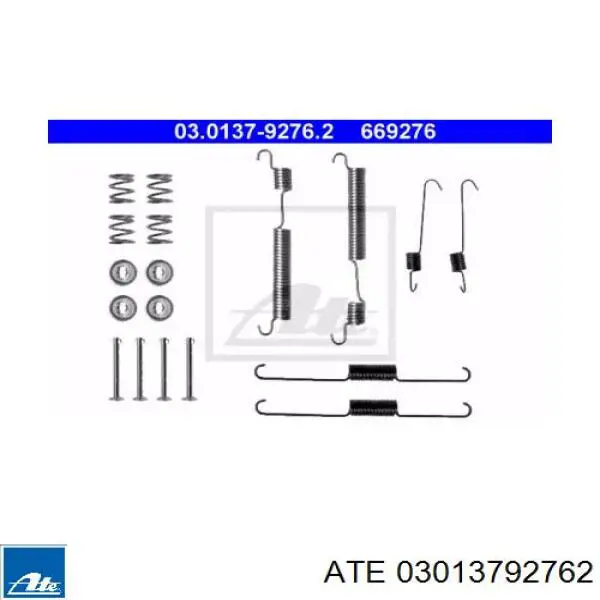 Монтажный комплект задних барабанных колодок 03013792762 ATE