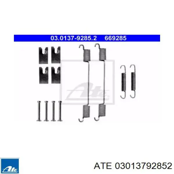 Монтажный комплект задних барабанных колодок 03013792852 ATE