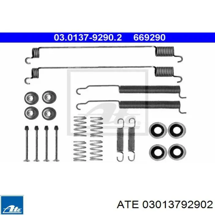 Juego de reparación, pastillas de frenos 03013792902 ATE