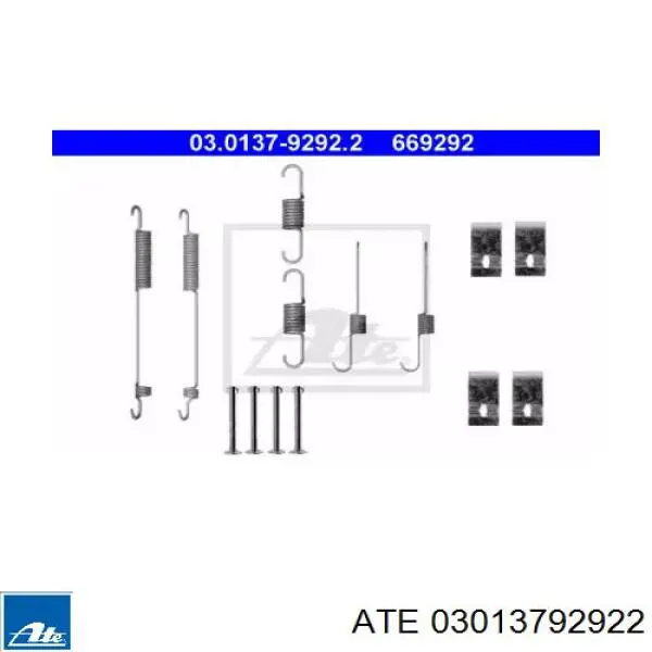 Ремкомплект тормозных колодок 03013792922 ATE