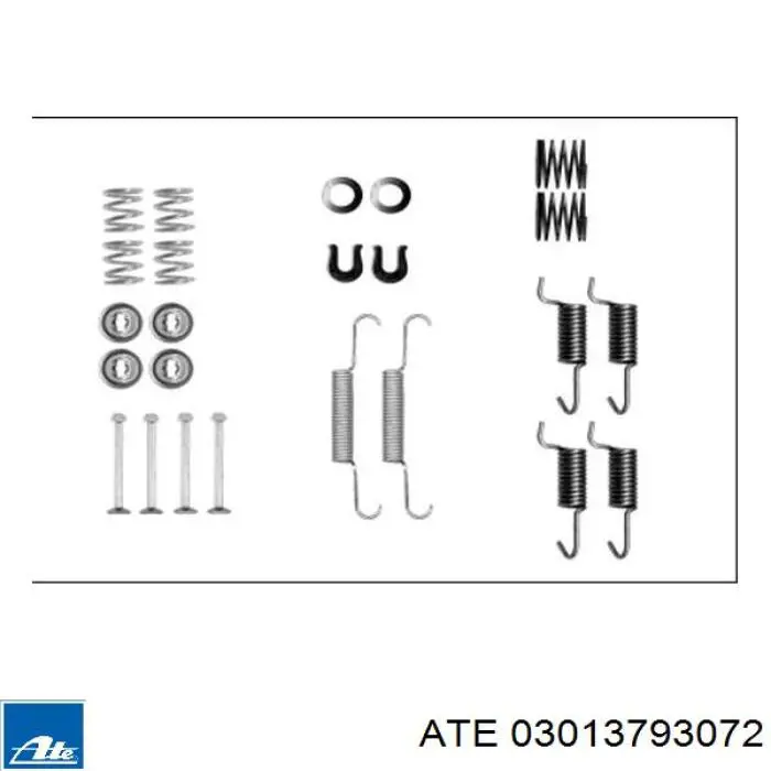 Монтажный комплект задних барабанных колодок 03013793072 ATE