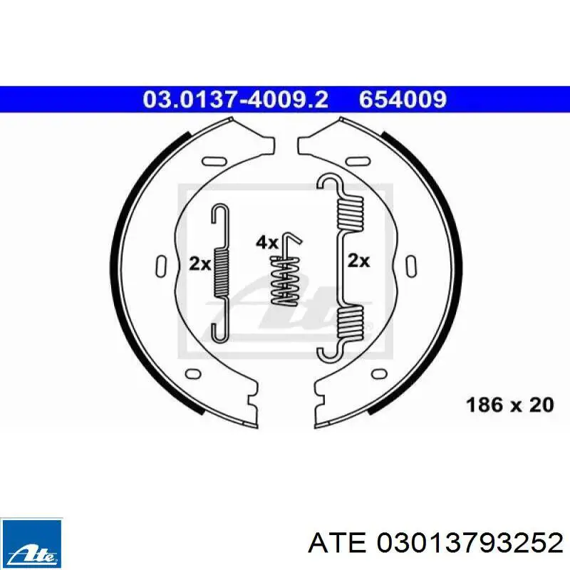 Ремкомплект тормозов задних ATE 03013793252