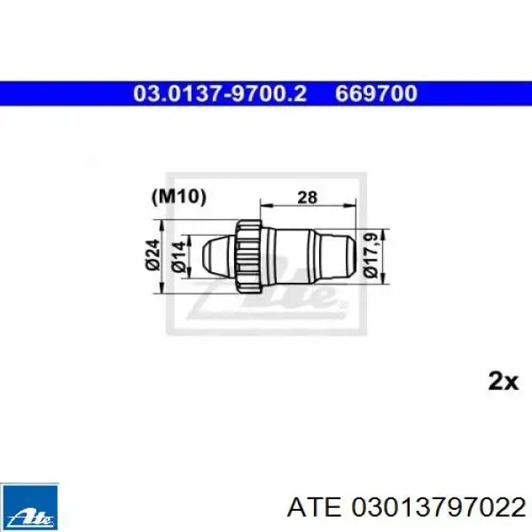 03013797022 ATE Kit de reparação do freio de estacionamento